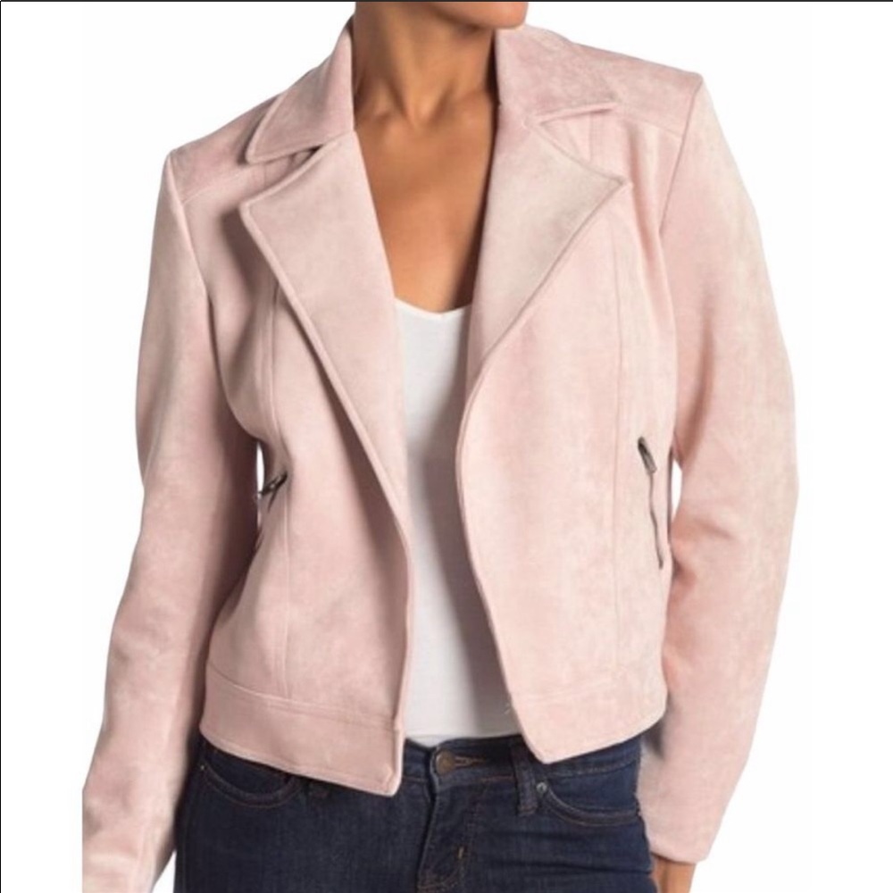 Philosophy Pink Faux Leather Moto Jacket M